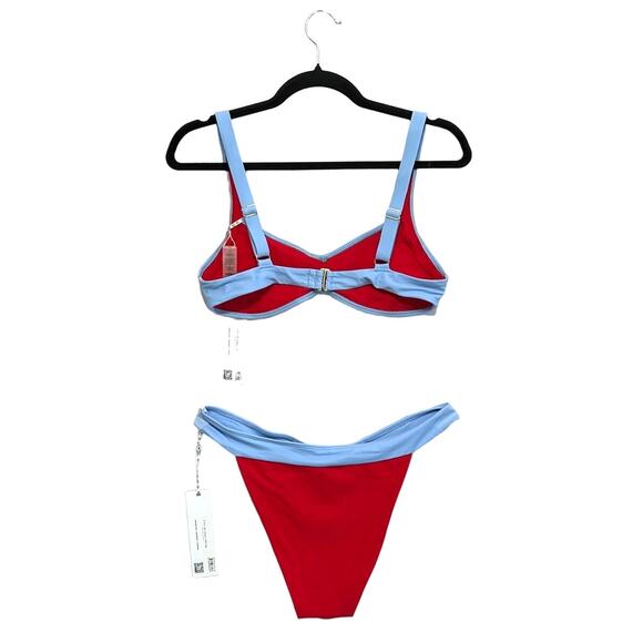 Axil Swim Venus Venere 2 Piece Bikini Set NWT Womens Sz M/L Red Blue Lightweight - Picture 2 of 7